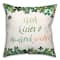 Irish Kisses Shamrock Wishes Pillow 18" x 18" Throw Pillow